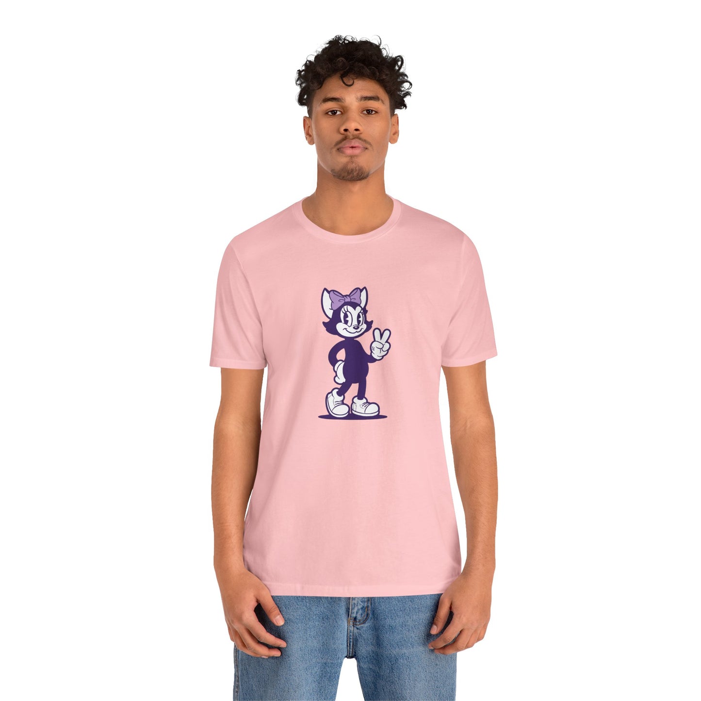 Peaceful Vibes Unisex Tee - Mrs Hemp Cat Throwin' A Peace Sign