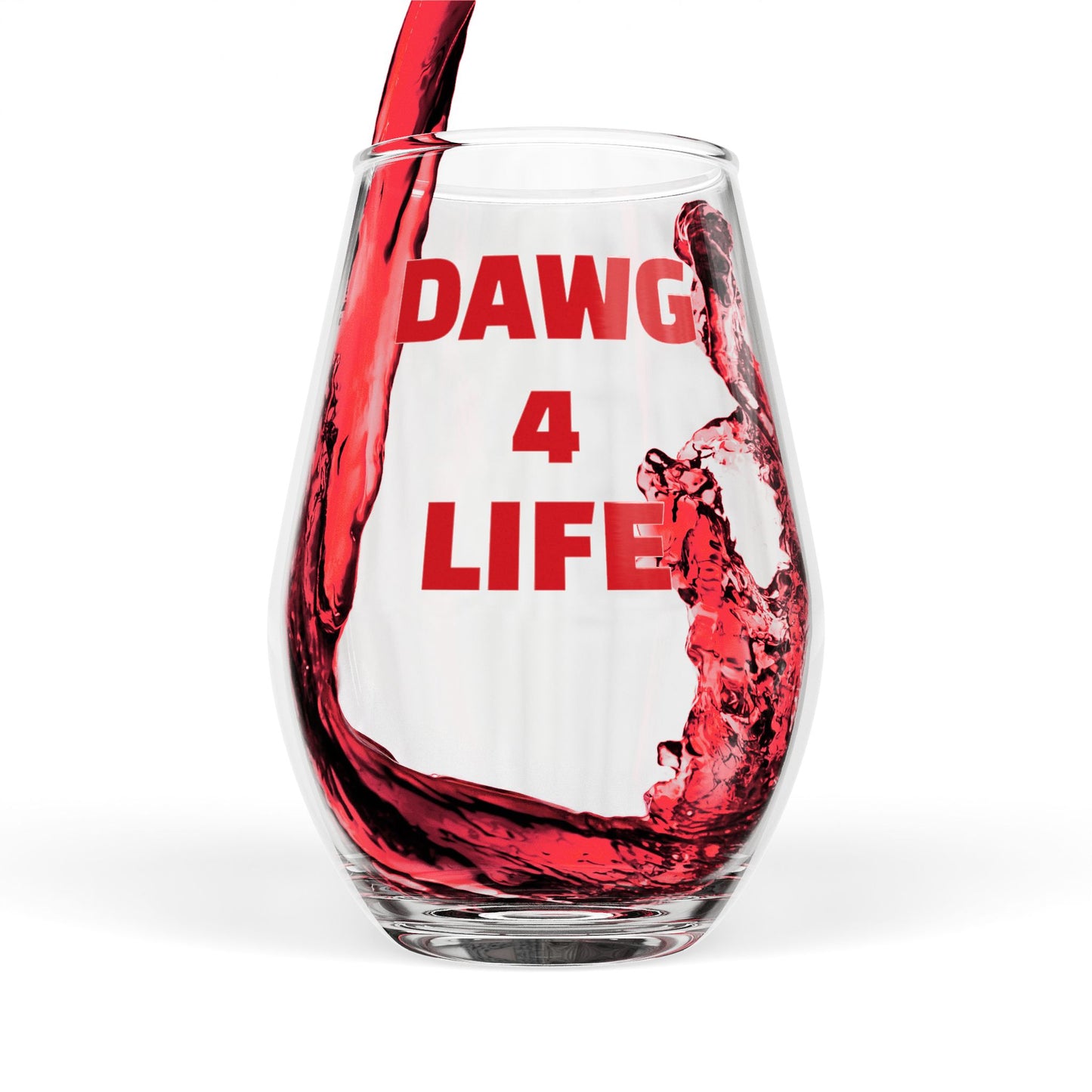 Stemless Wine Glass for DAWG Fans, Dawg 4 Life Drinkware, Birthday Gift, Dawg-Themed Wine Glass