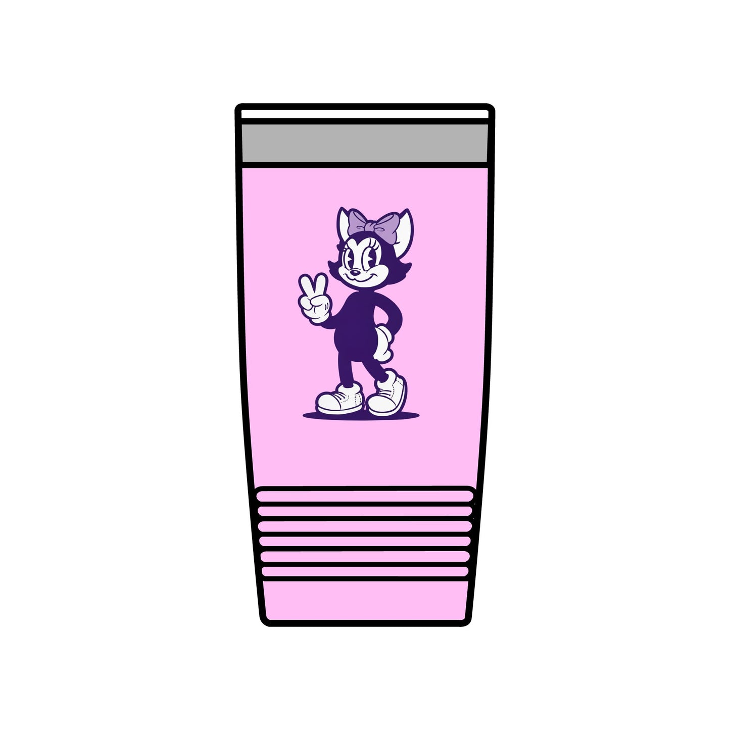 20oz Insulated Tumbler — Vintage Purple Mrs. Hemp Cat "Throwin' a Peace sign" (Chattanooga, TN)