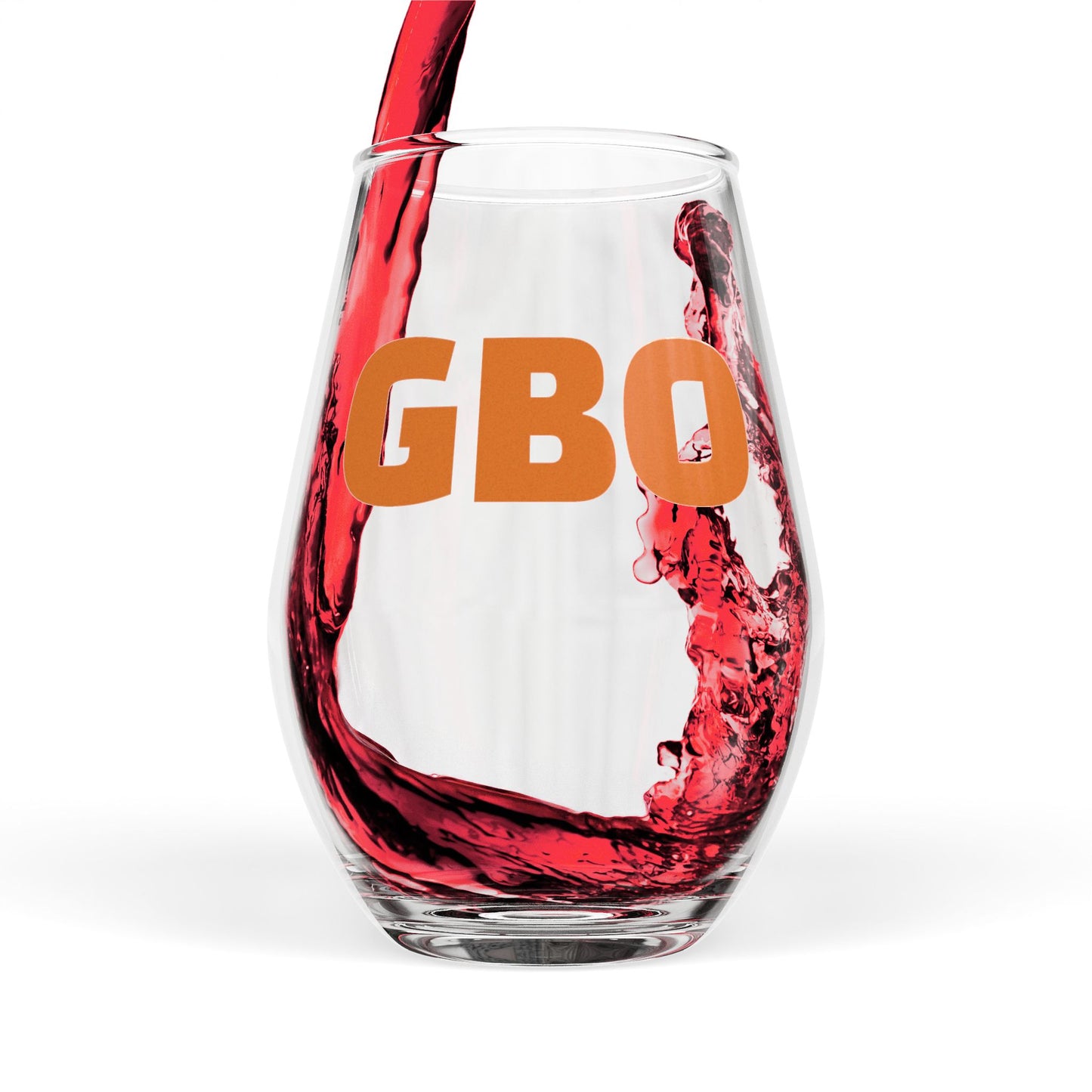 Stemless Wine Glass - 'GBO' Cheers Glass, Unique Gift for Vol Wine Lovers, Perfect for Parties, Birthdays, Weddings, and Celebrations
