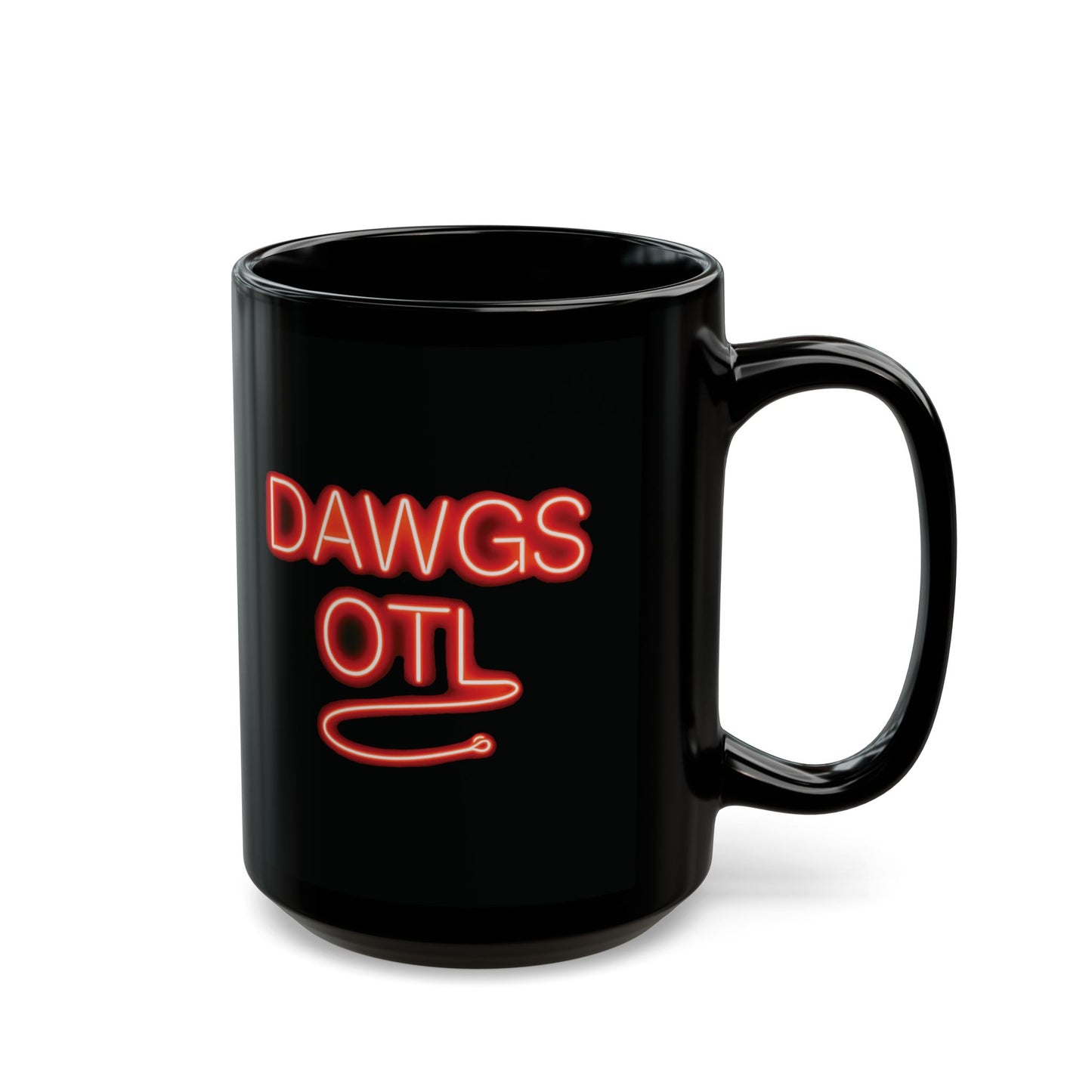 Coffee Mug - DAWGS OTL Neon-Style Black 11oz & 15oz, Georgia Bulldogs Fan Gift