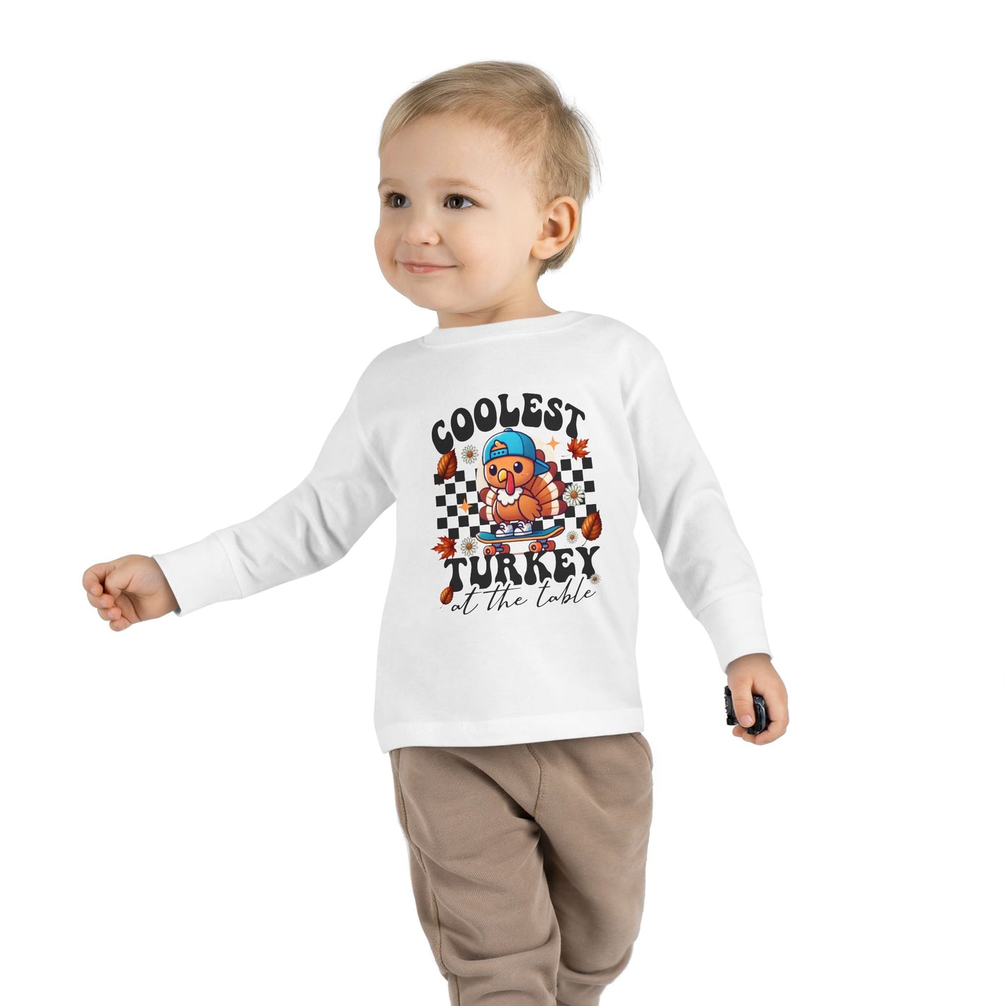 Coolest Turkey At The Table Toddler Long Sleeve Tee