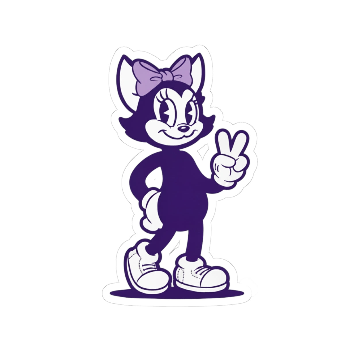 Mrs. Hemp Cat Trowin' A Peace Sign Stickers - Kiss-Cut Stickers for Laptops