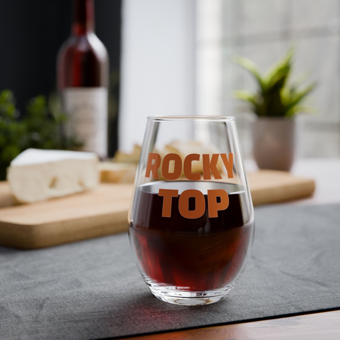 Stemless Wine Glass - Rocky Top Party Gift, Personalized Sipware for Celebrations, Unique Home Bar Décor, Perfect for Housewarming, Wedding