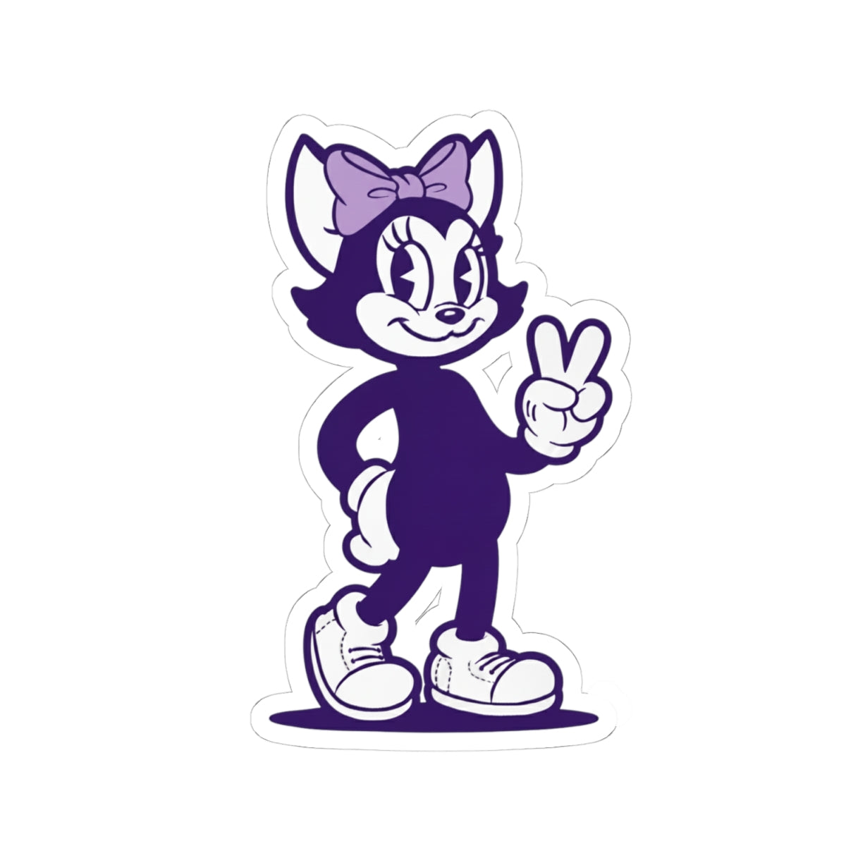 Mrs. Hemp Cat Trowin' A Peace Sign Stickers - Kiss-Cut Stickers for Laptops