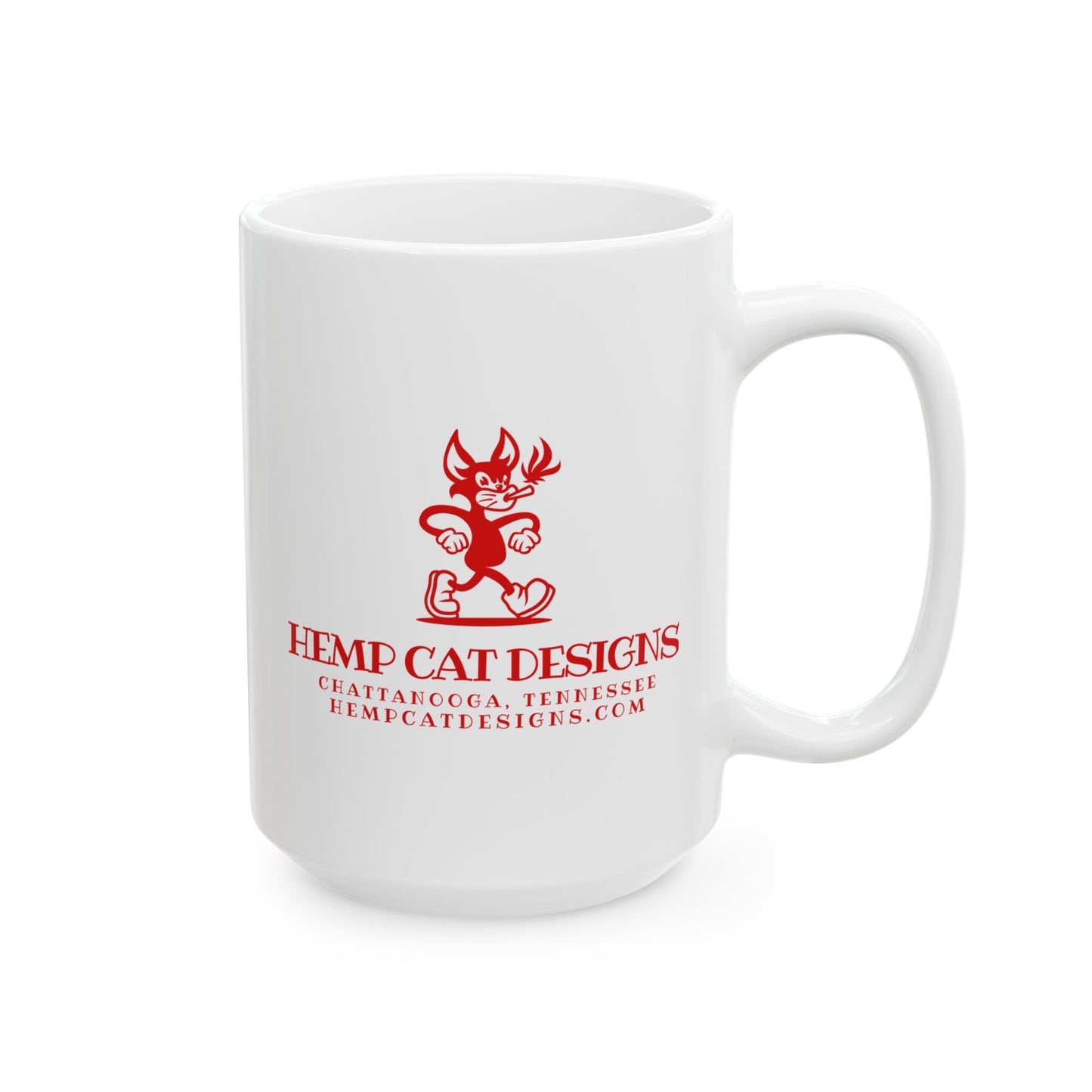 Mr. Hemp Cat Ceramic Mug — 11oz & 15oz Cat Cannabis Design