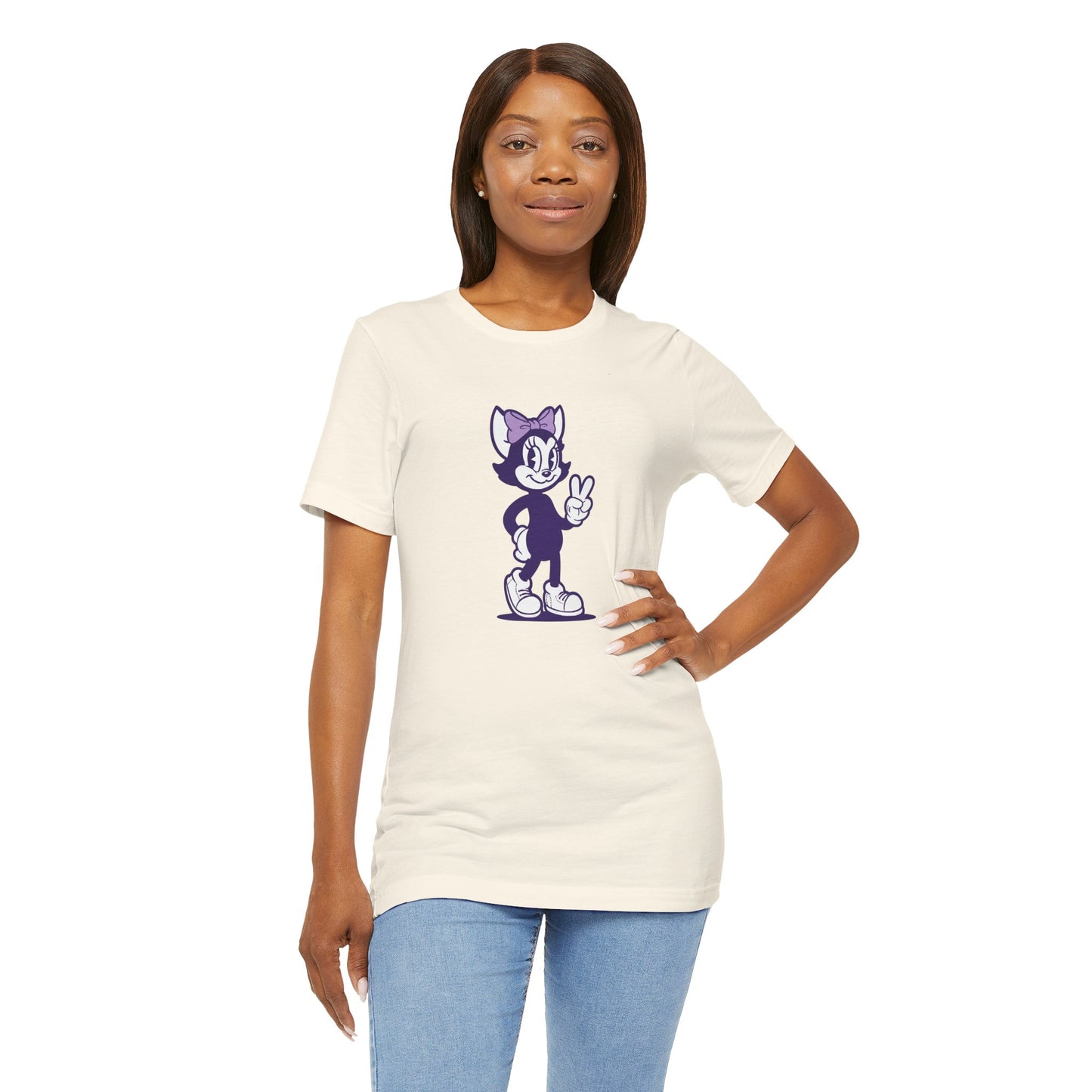 Peaceful Vibes Unisex Tee - Mrs Hemp Cat Throwin' A Peace Sign
