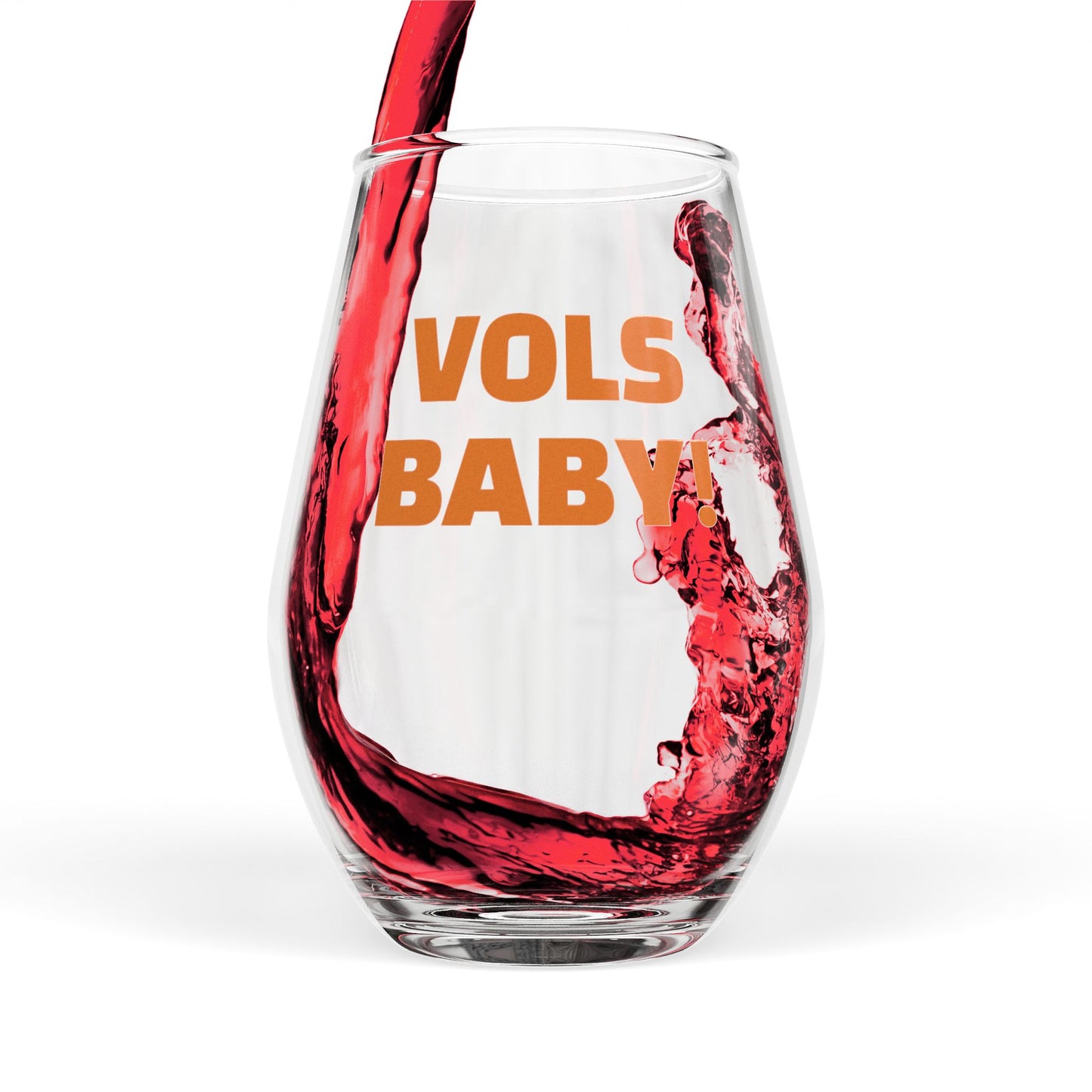 Vols Baby Stemless Wine Glass, Perfect for Game Day Celebrations, Gift for Vol Fans, Wine Lovers, College Alumni, Housewarming