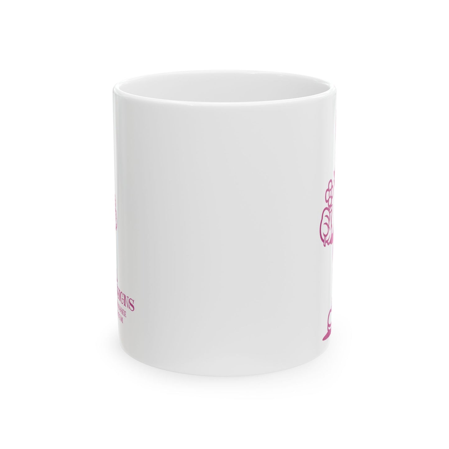 Mrs. Hemp Cat Holding A Flower Funny Ceramic Mug with Playful Design - 11oz & 15oz