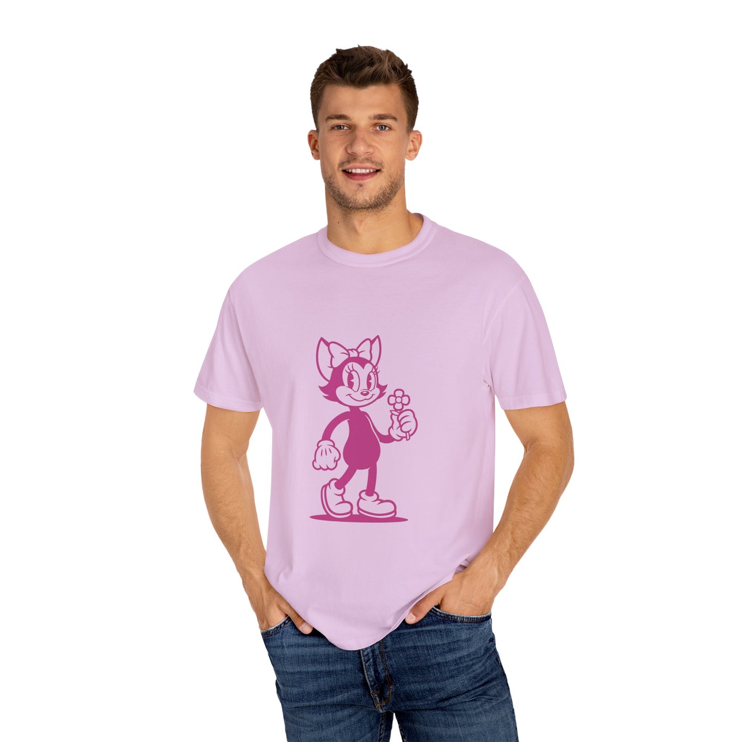 Mrs. Hemp Cat Holding A Flower Whimsical Graphic Tee for Cat Lovers, Cute Pet T-shirt, Floral Cat Art, Gift for Her, Animal Lover Shirt