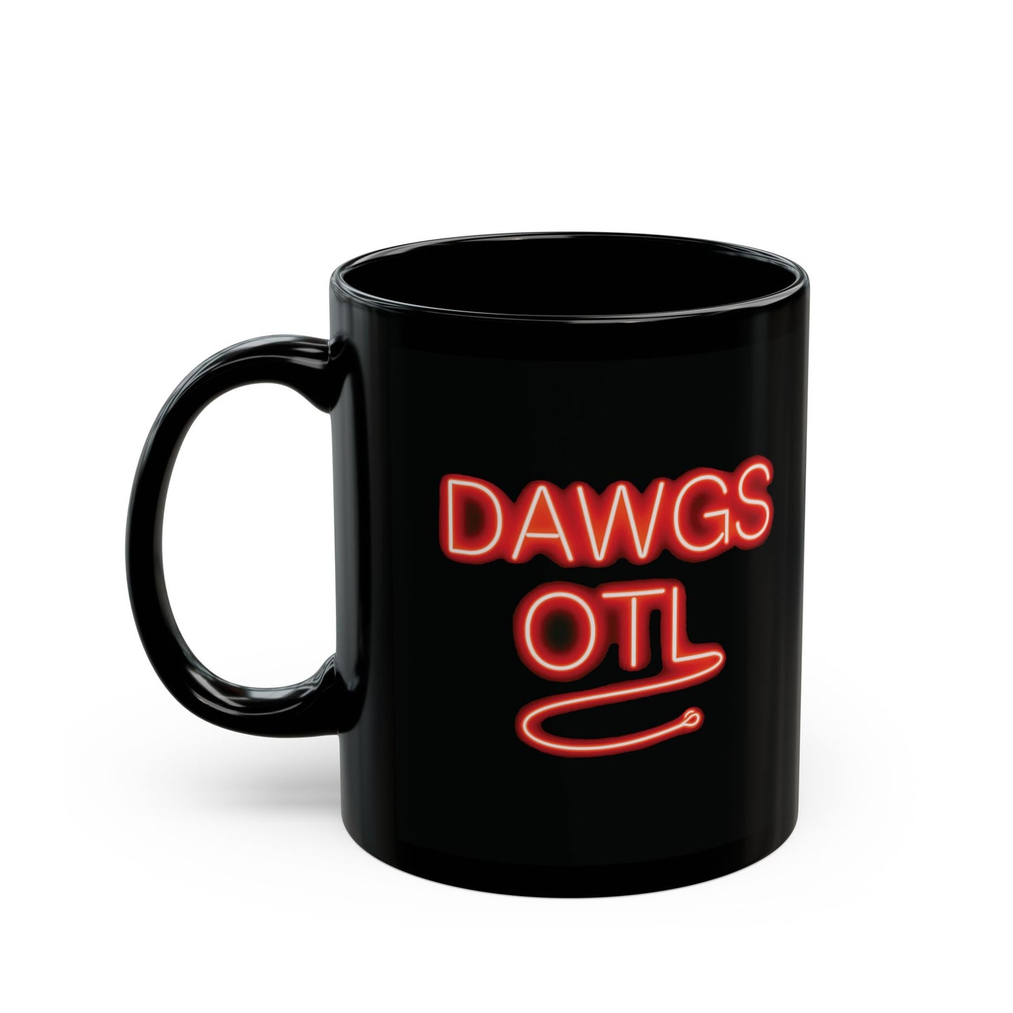 Coffee Mug - DAWGS OTL Neon-Style Black 11oz & 15oz, Georgia Bulldogs Fan Gift