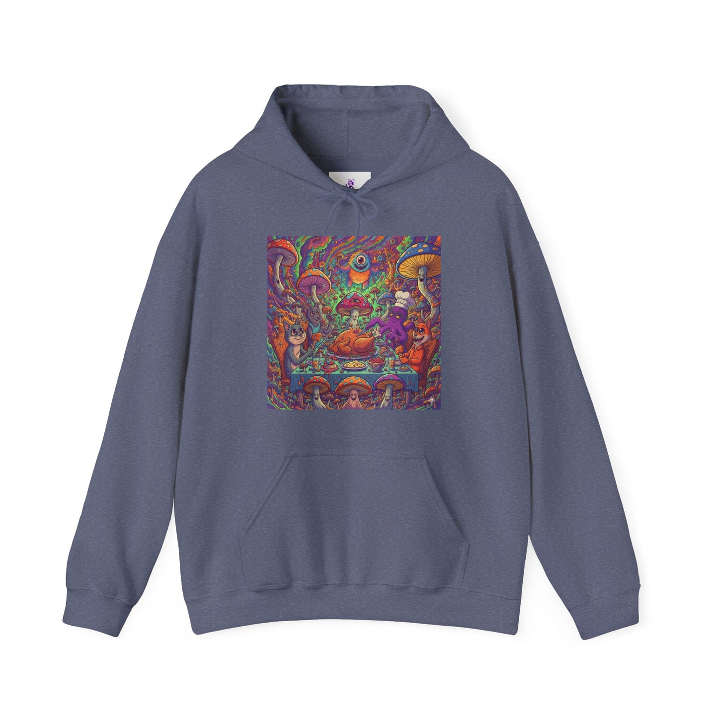 Psychedelic Mushroom Art Hoodie — Colorful Trippy Forest Graphic Sweatshirt