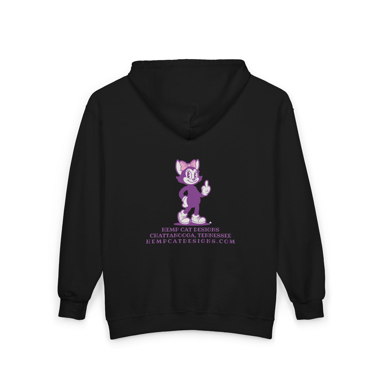 Mrs. Hemp Cat "Giving the Finger" Zip-Up Hoodie