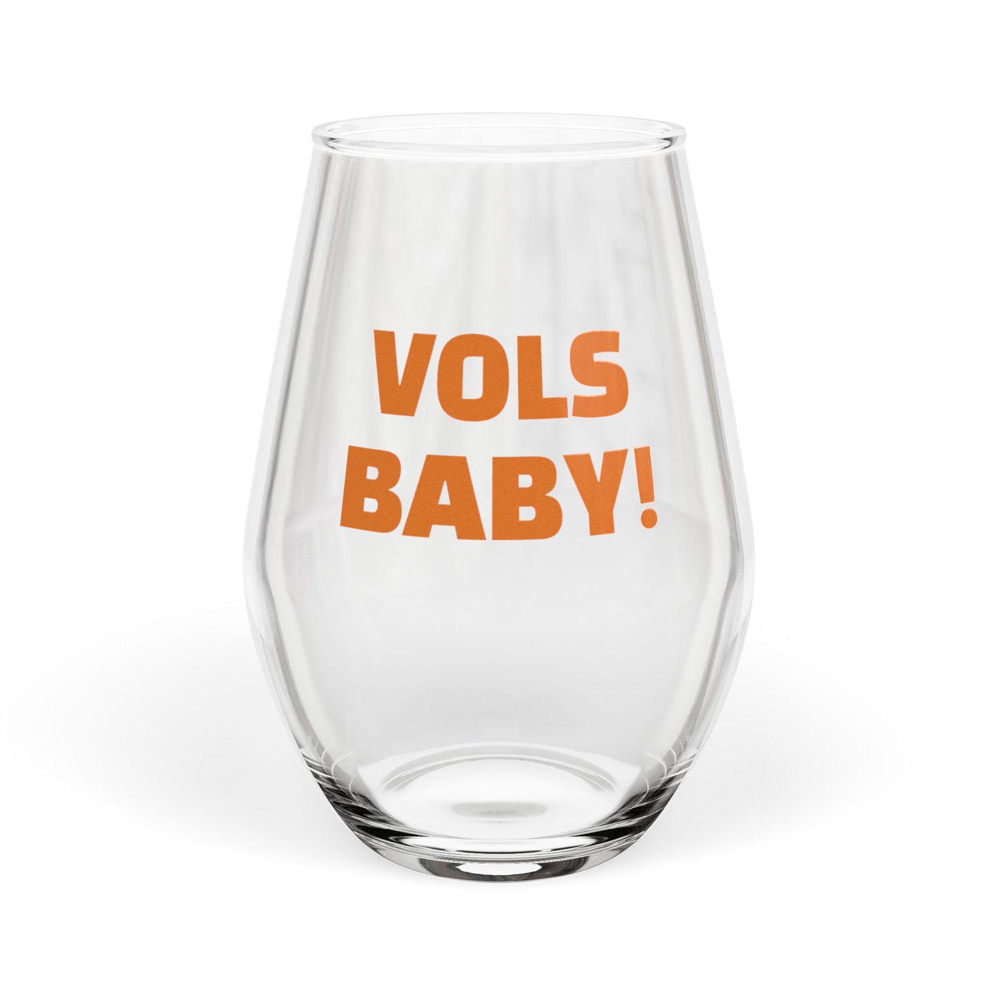 Vols Baby Stemless Wine Glass, Perfect for Game Day Celebrations, Gift for Vol Fans, Wine Lovers, College Alumni, Housewarming