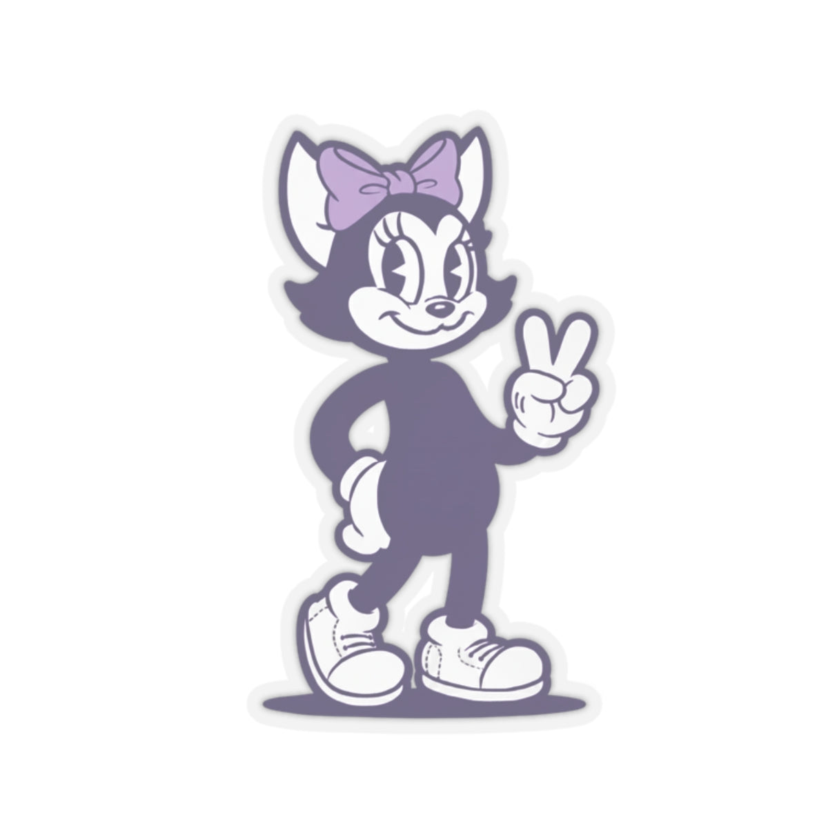 Mrs. Hemp Cat Trowin' A Peace Sign Stickers - Kiss-Cut Stickers for Laptops