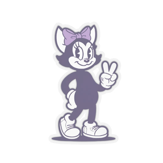 Mrs. Hemp Cat Trowin' A Peace Sign Stickers - Kiss-Cut Stickers for Laptops