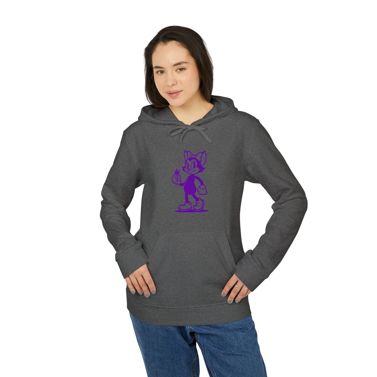 Mrs. Hemp Cat Cozy Unisex Fleece Hoodie, Casual Style, Streetwear, Perfect Gift for Friends, Everyday Comfort, Trendy Apparel