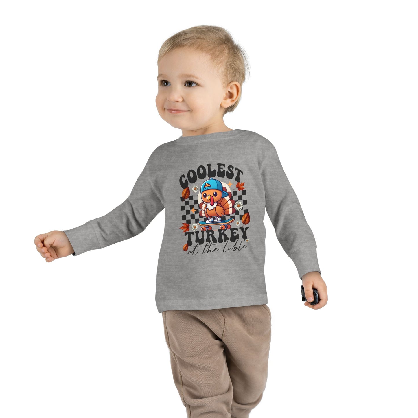 Coolest Turkey At The Table Toddler Long Sleeve Tee