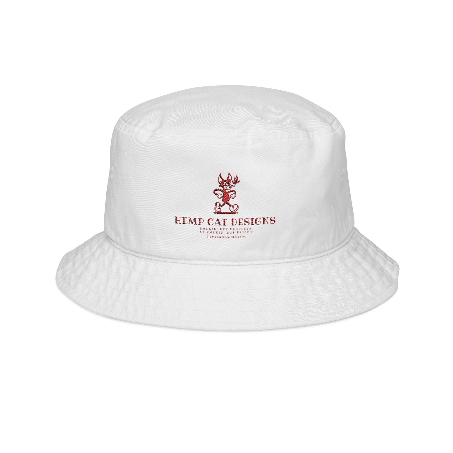 Mr. Hemp Cat Embroidered Bucket Hat
