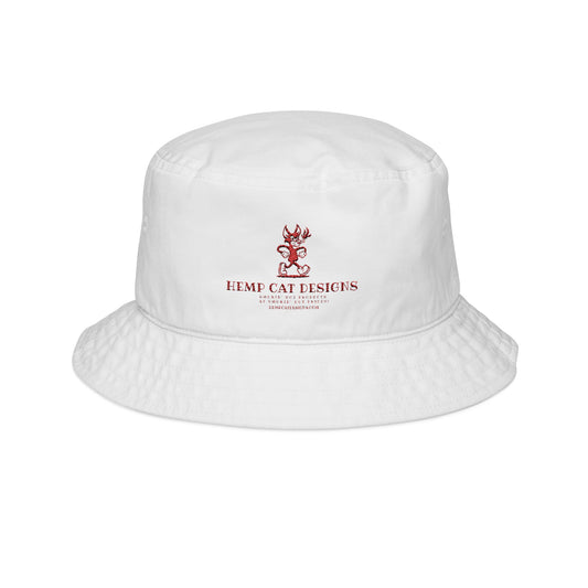 Mr. Hemp Cat Embroidered Bucket Hat