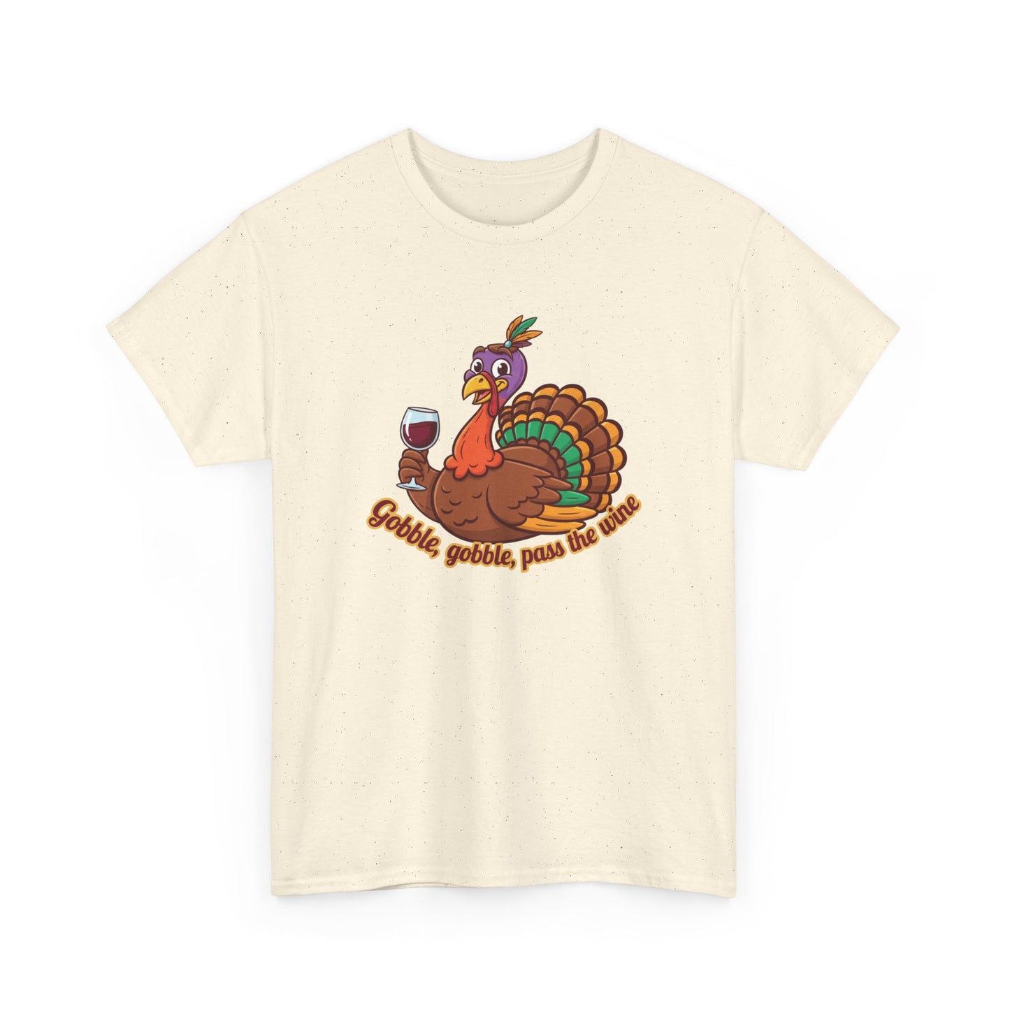 Gobble Gobble Pass the Wine Unisex Cotton Tee | Thanksgiving Shirt, Fall Apparel, Cute Turkey Tee, Holiday Gift, Family Gathering Top