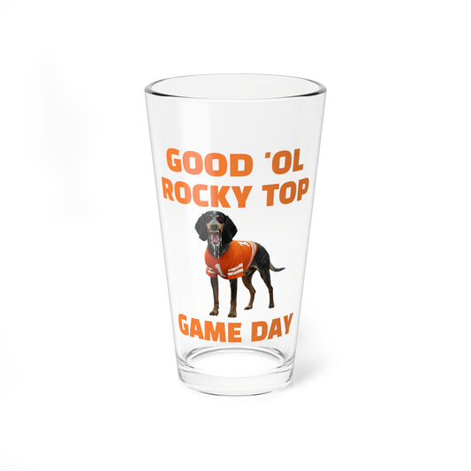 Game Day Mixing Glass – "Good 'Ol Rocky Top" RABID SMOKEY Design (16oz) TENNESSEE VOLS