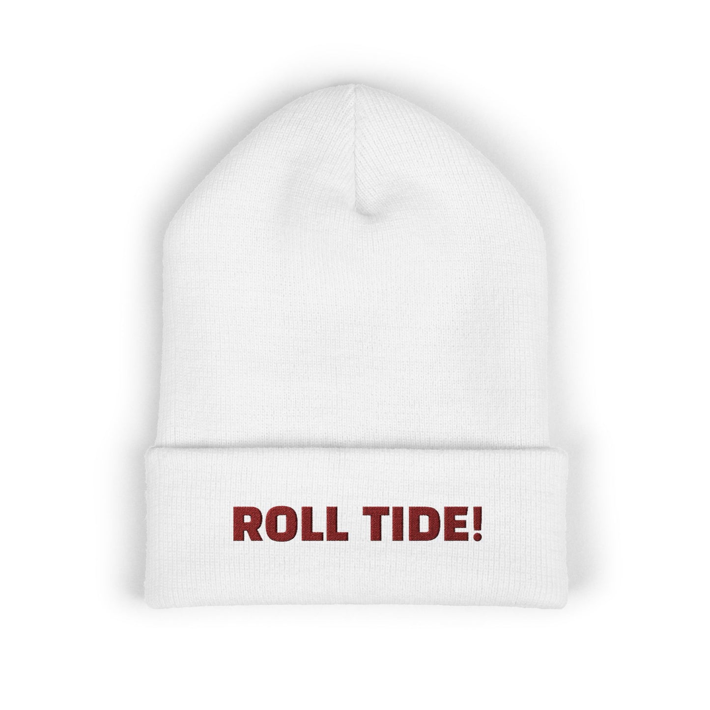 Classic Cuffed ROLL TIDE Beanie - Perfect Winter Accessory for Sports Fans, Cozy Style for Everyday Use, Great for Gifting, 'Roll Tide!' Embroidery