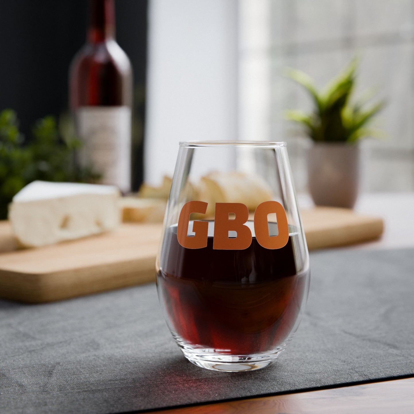 Stemless Wine Glass - 'GBO' Cheers Glass, Unique Gift for Vol Wine Lovers, Perfect for Parties, Birthdays, Weddings, and Celebrations