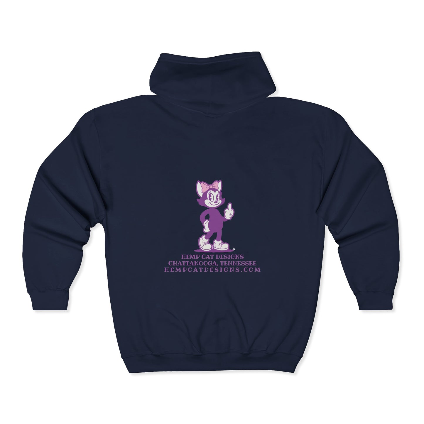 Mrs. Hemp Cat "Giving the Finger" Zip-Up Hoodie