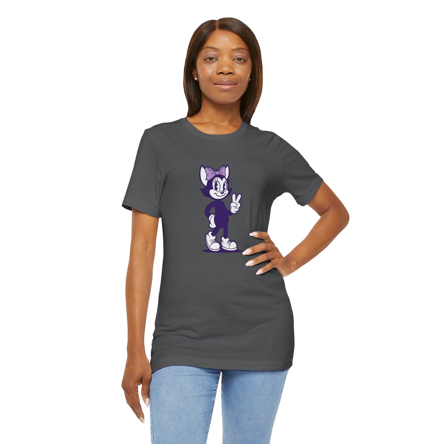 Peaceful Vibes Unisex Tee - Mrs Hemp Cat Throwin' A Peace Sign