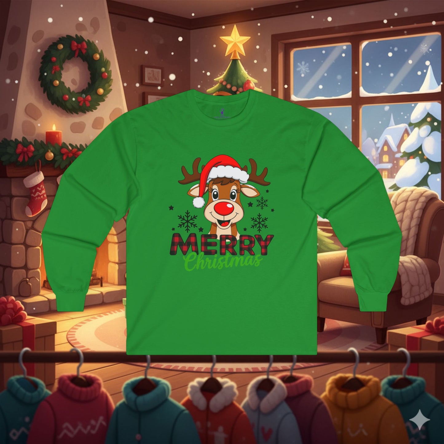 Christmas Rudolf Long Sleeve Tee