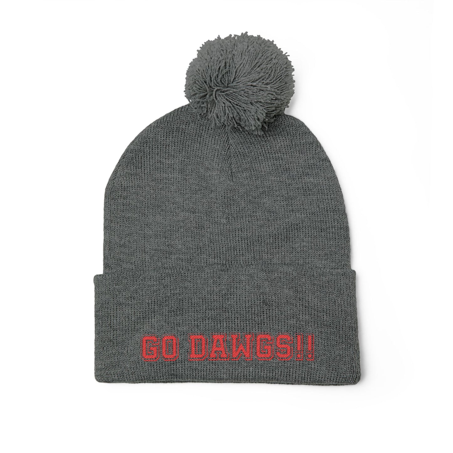 GO DAWGS!! Pom-Pom Knit Cap (Embroidery)
