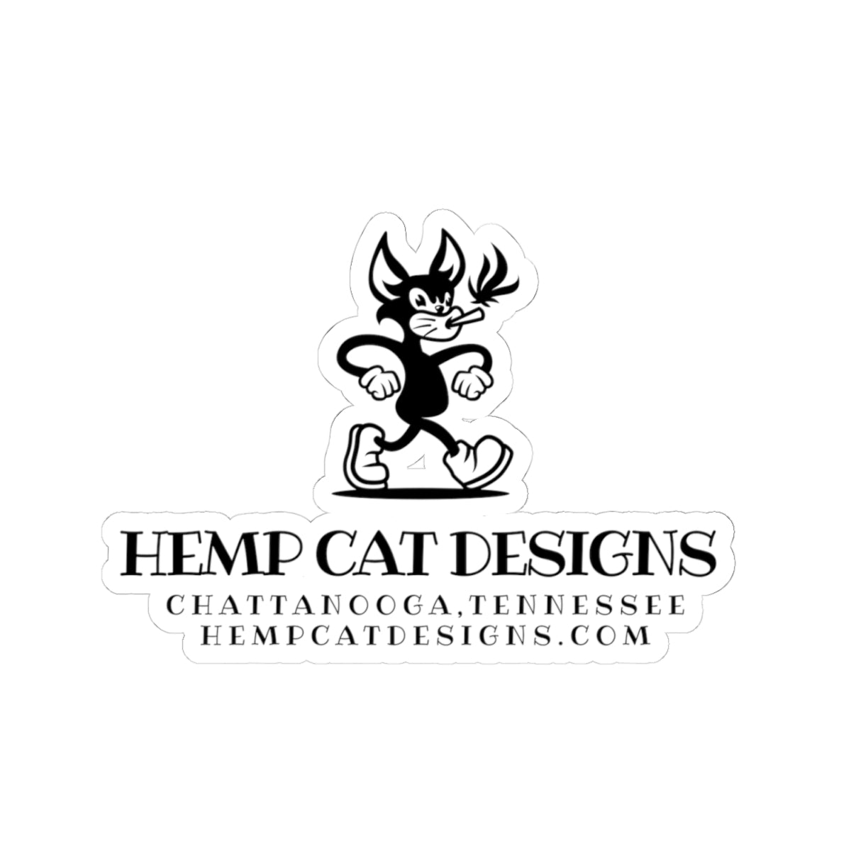Sticker: Mr Hemp Cat Design Kiss-Cut Sticker