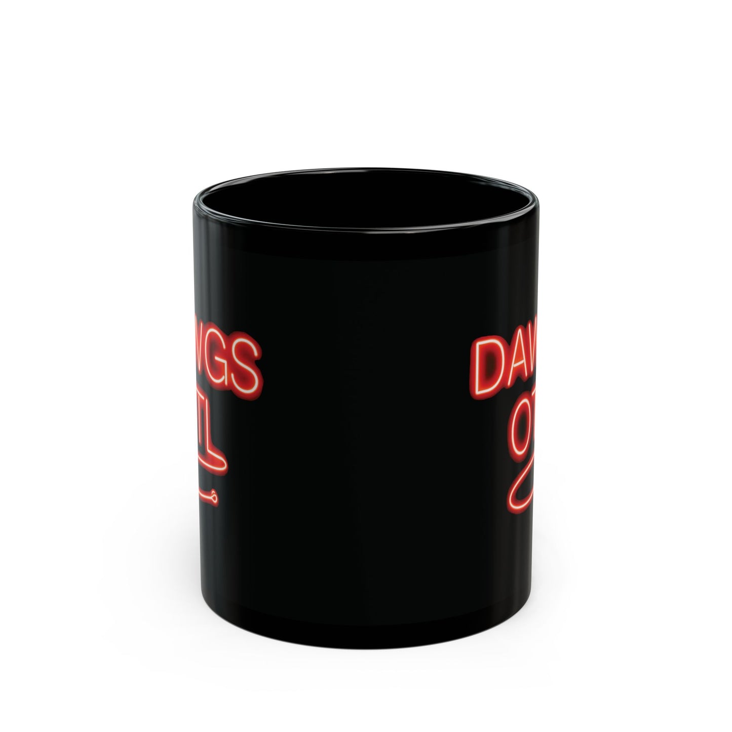 Coffee Mug - DAWGS OTL Neon-Style Black 11oz & 15oz, Georgia Bulldogs Fan Gift