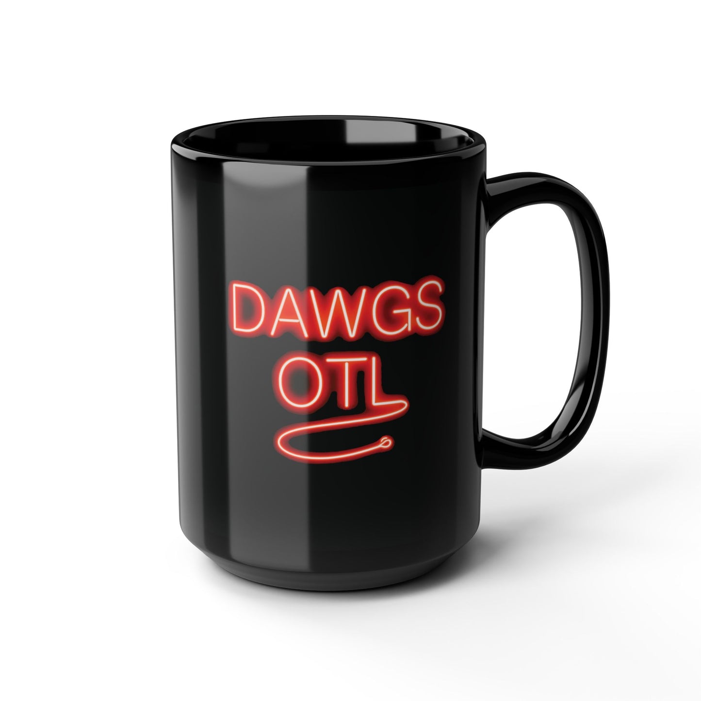 Coffee Mug - DAWGS OTL Neon-Style Black 11oz & 15oz, Georgia Bulldogs Fan Gift