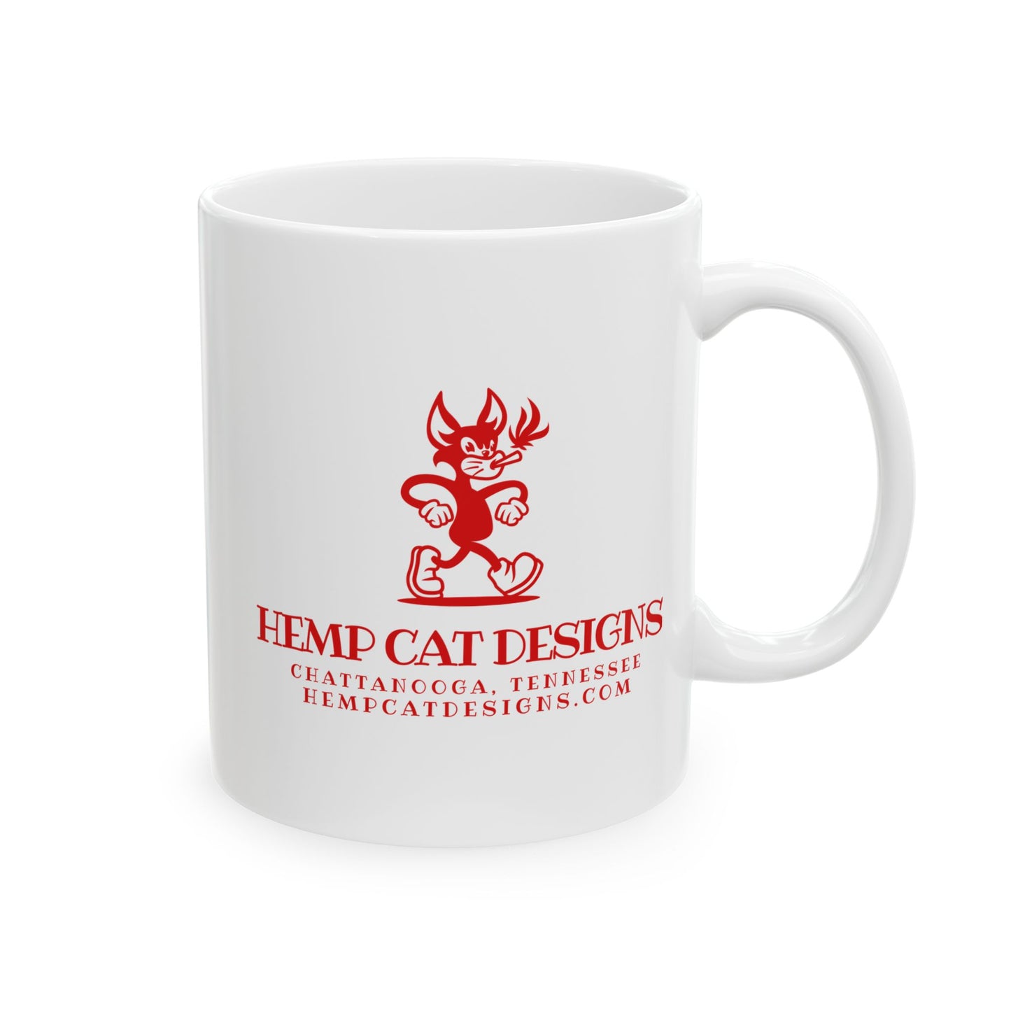 Mr. Hemp Cat Ceramic Mug — 11oz & 15oz Cat Cannabis Design