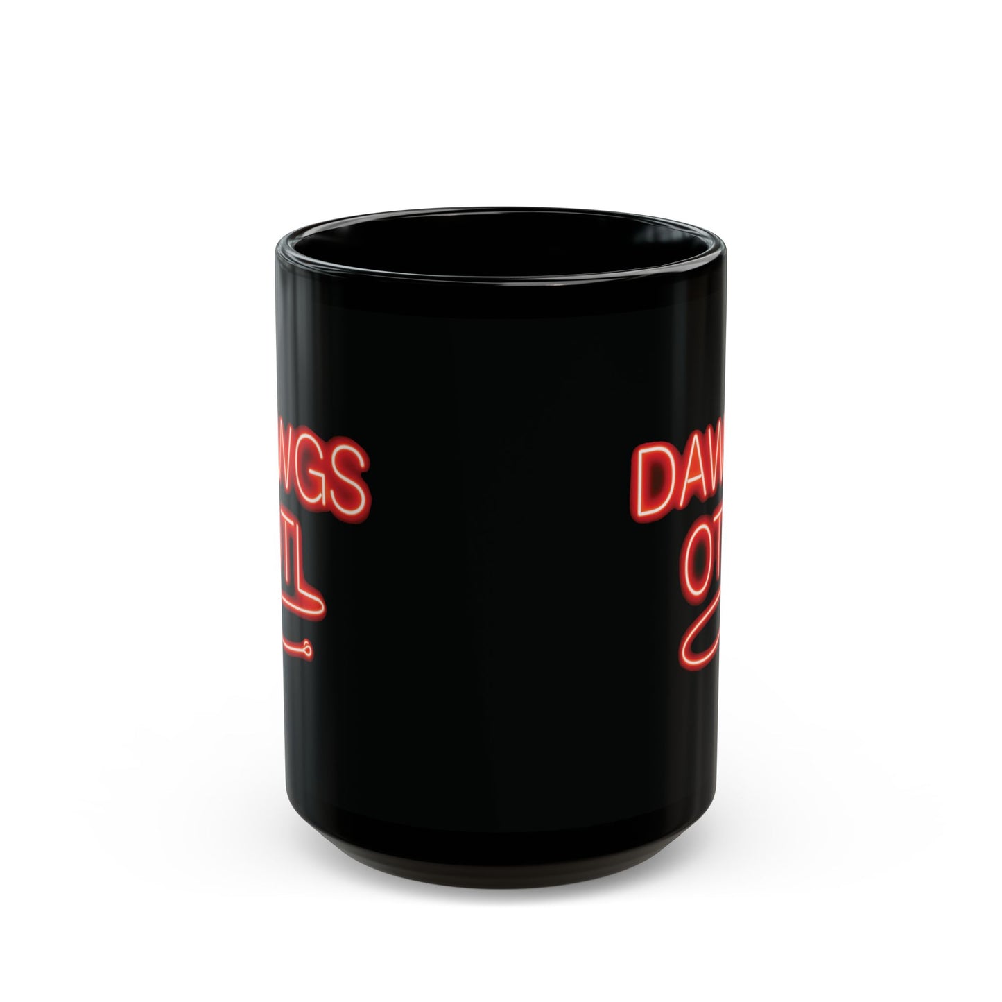 Coffee Mug - DAWGS OTL Neon-Style Black 11oz & 15oz, Georgia Bulldogs Fan Gift