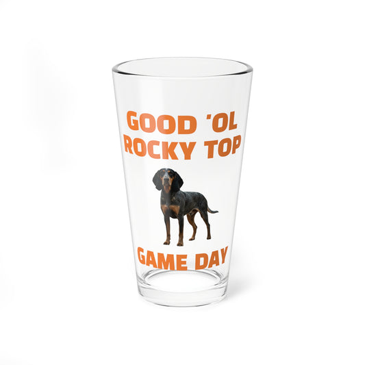Rocky Top Game Day 16oz Mixing Glass — Smokey Tennessee Vols Fan Pint