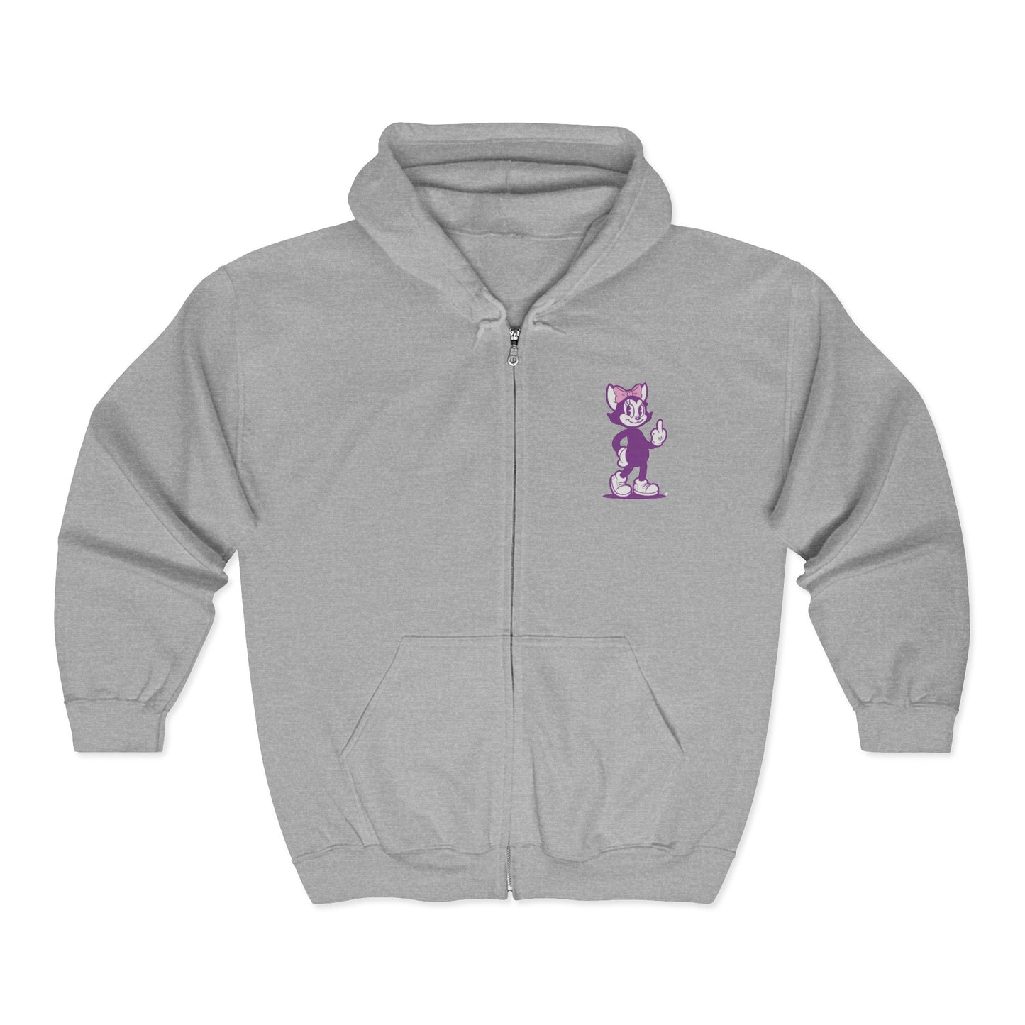 Mrs. Hemp Cat "Giving the Finger" Zip-Up Hoodie