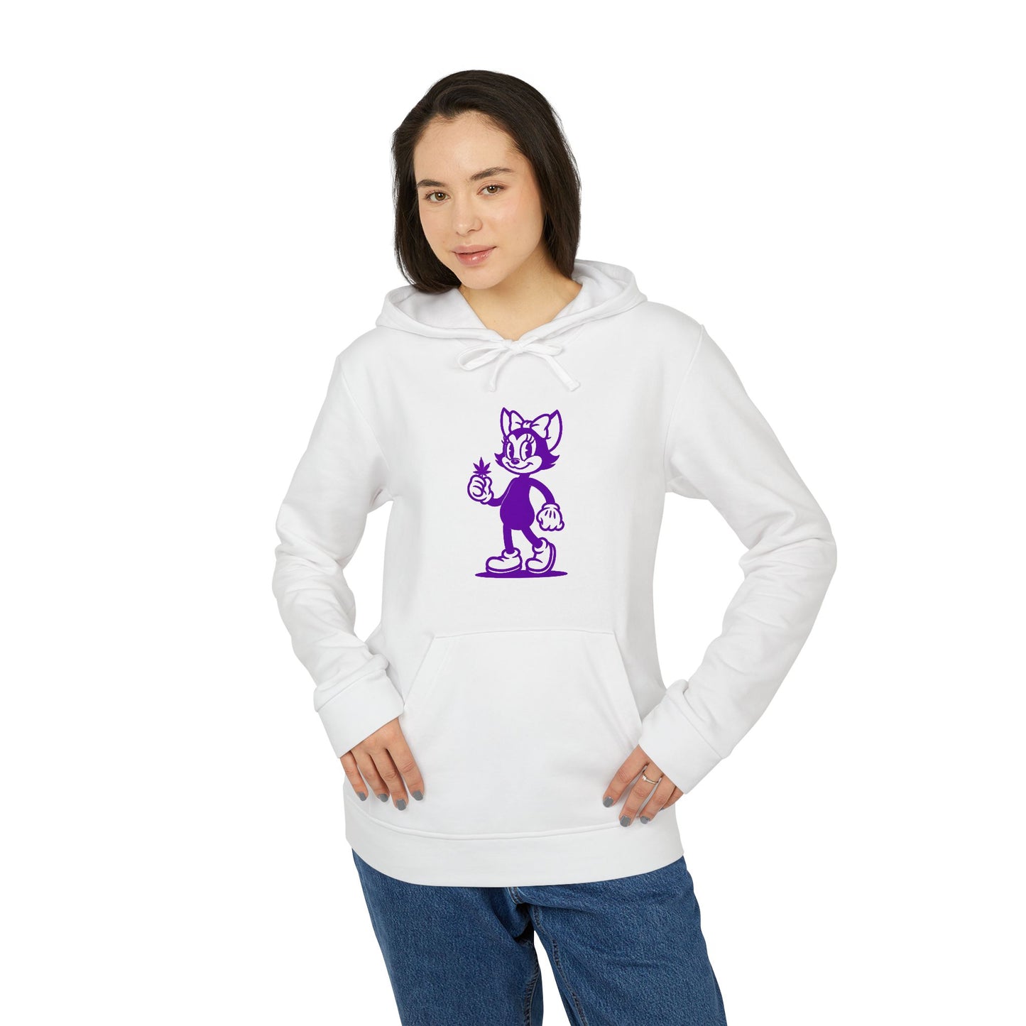 Mrs. Hemp Cat Cozy Unisex Fleece Hoodie, Casual Style, Streetwear, Perfect Gift for Friends, Everyday Comfort, Trendy Apparel