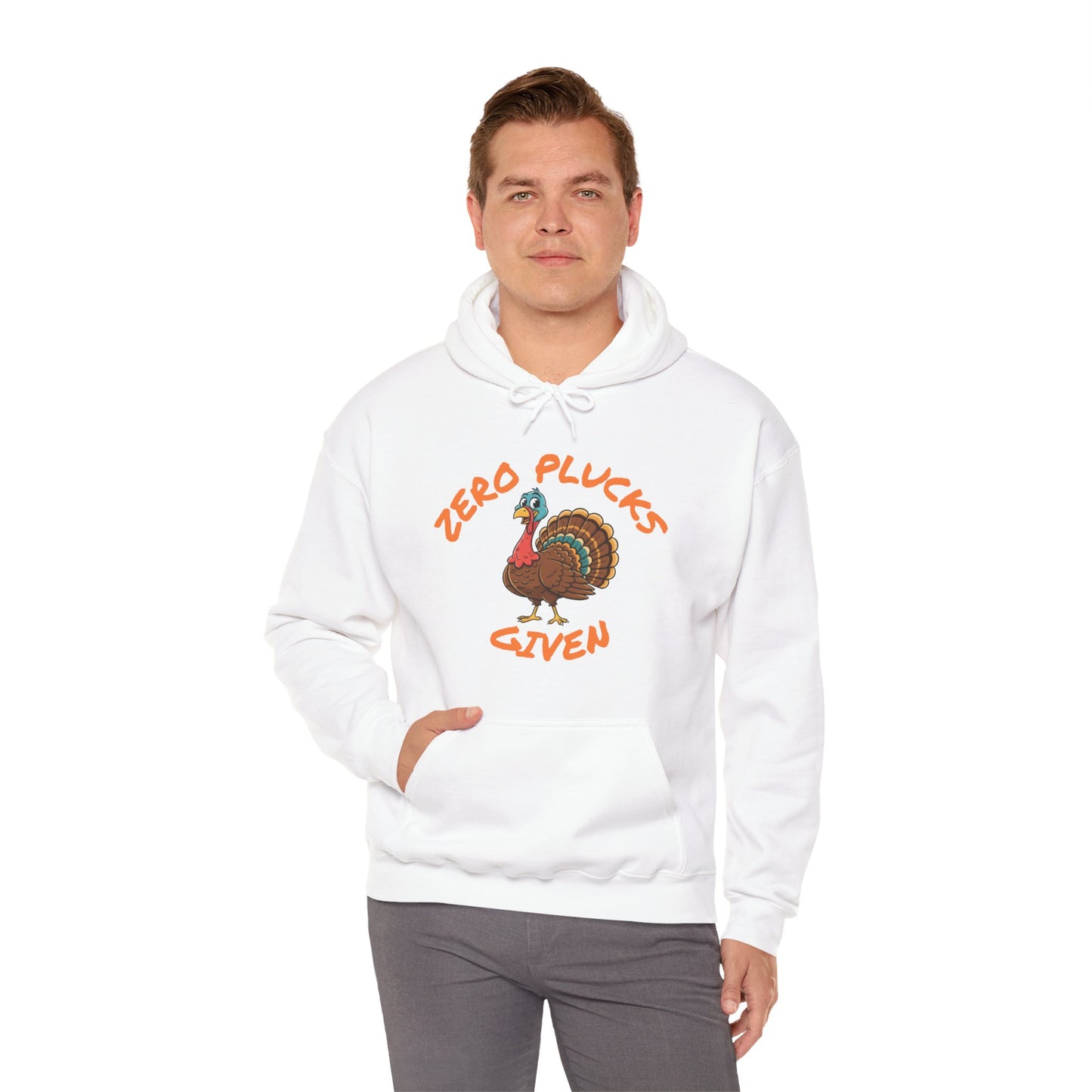 Unisex Hoodie ZERO PLUCKS GIVEN Comical Turkey Sweatshirt
