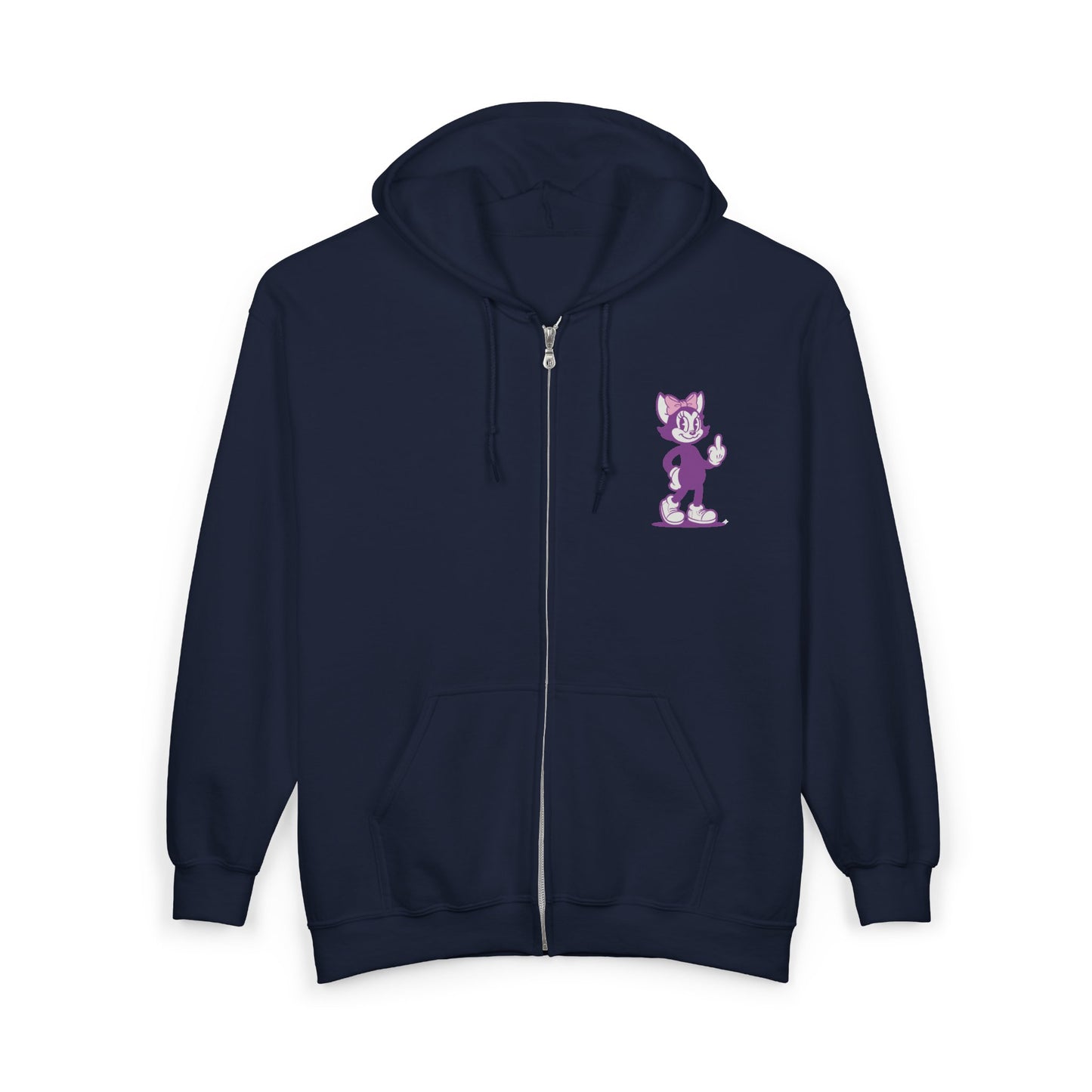 Mrs. Hemp Cat "Giving the Finger" Zip-Up Hoodie