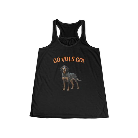 Women's Sports Fan Tank Top: "GO VOLS GO!" Cheer Tank, Game Day Apparel, Dog Lover Gift, Athletic Wear, Summer Fashion