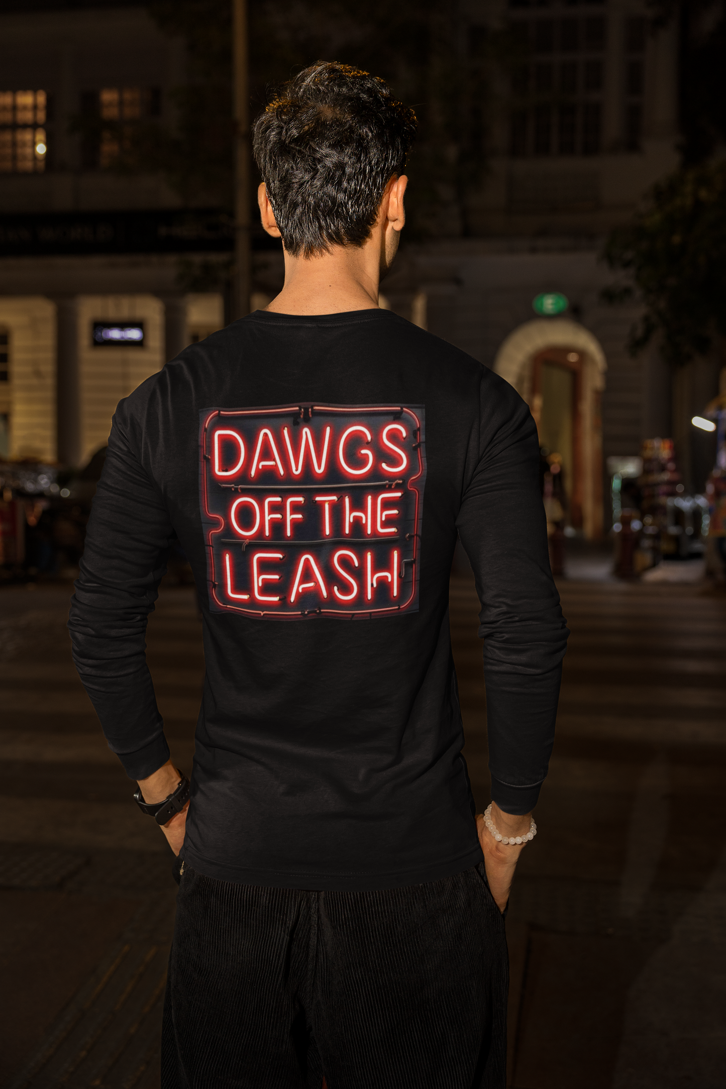 DAWGS OFF THE LEASH Design Unisex Long Sleeve Tee -