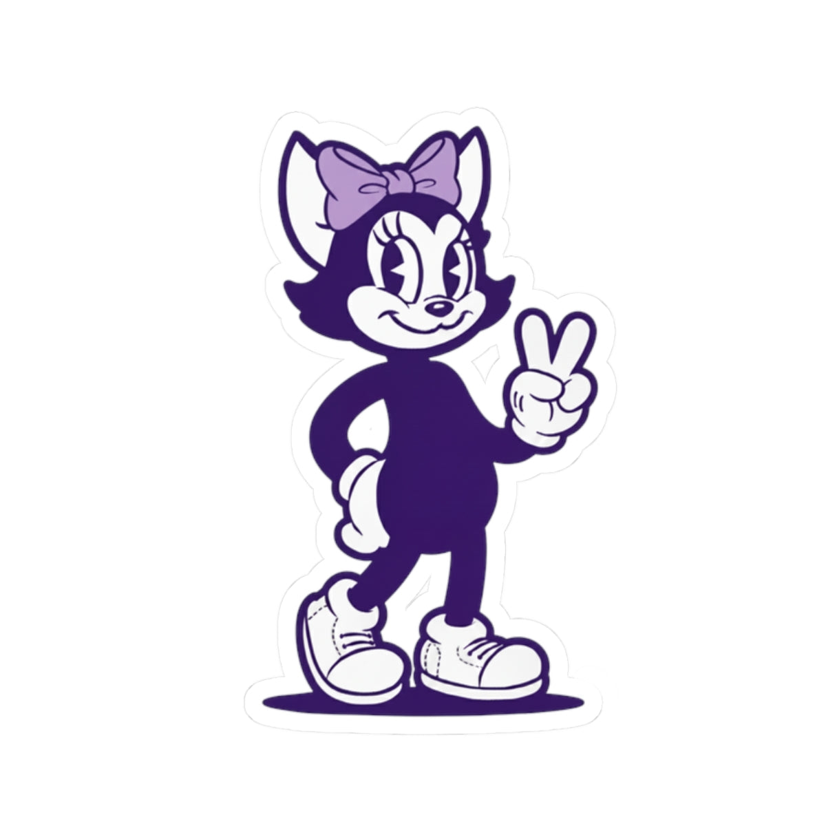 Mrs. Hemp Cat Trowin' A Peace Sign Stickers - Kiss-Cut Stickers for Laptops