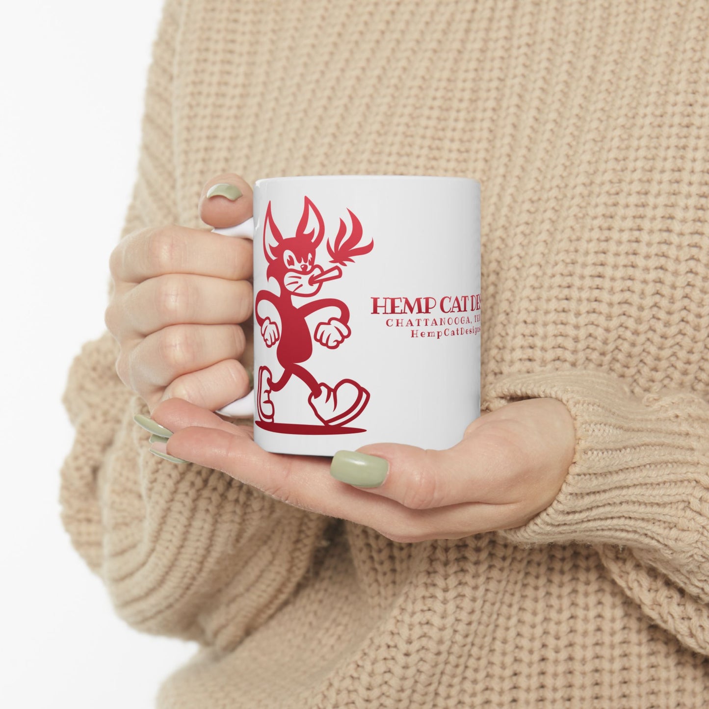 Mr. Hemp Cat Mug - Fun Cat Design, Great Gift for Cat Lovers, Coffee Mug, Tea Cup, Birthday Gift, Home Decor