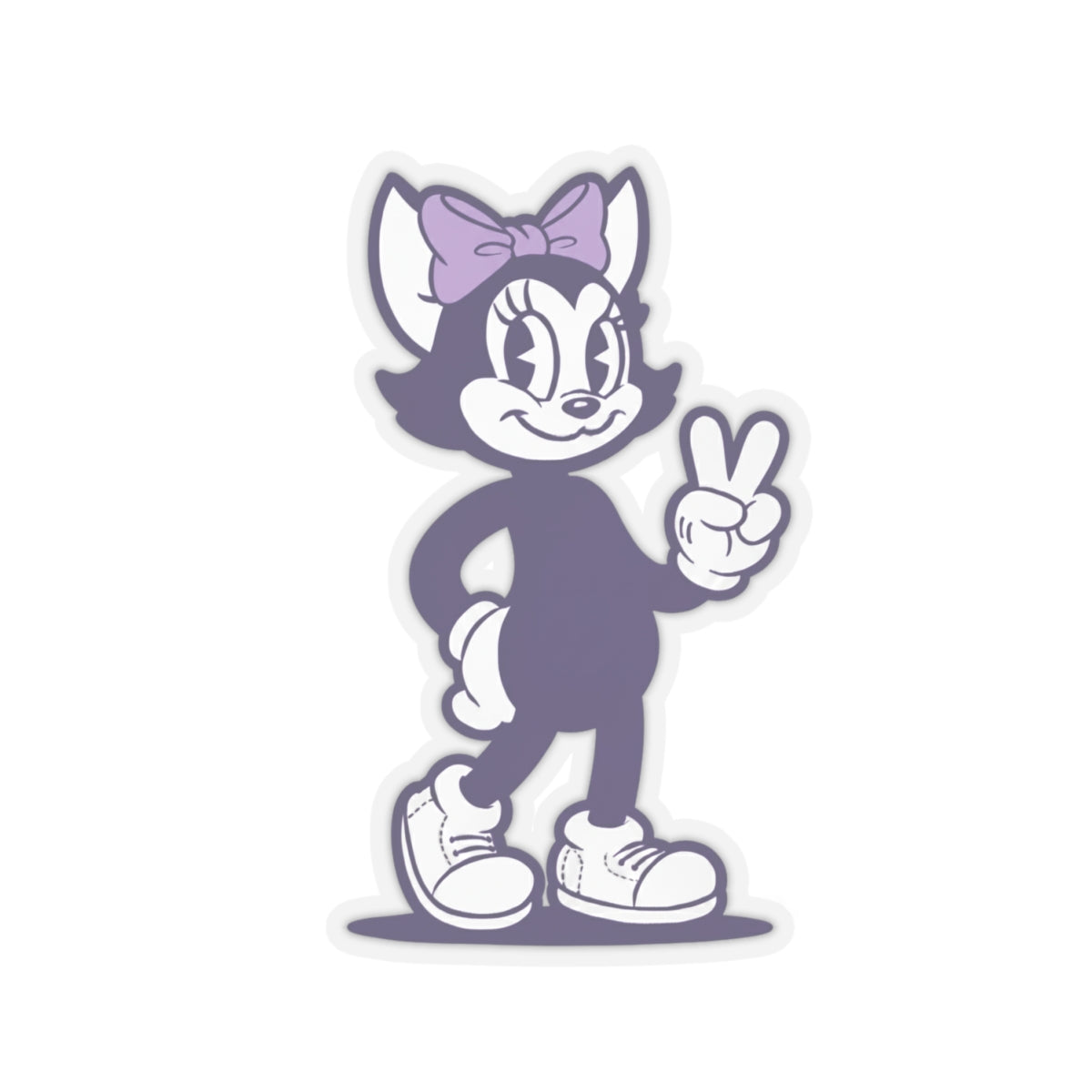 Mrs. Hemp Cat Trowin' A Peace Sign Stickers - Kiss-Cut Stickers for Laptops