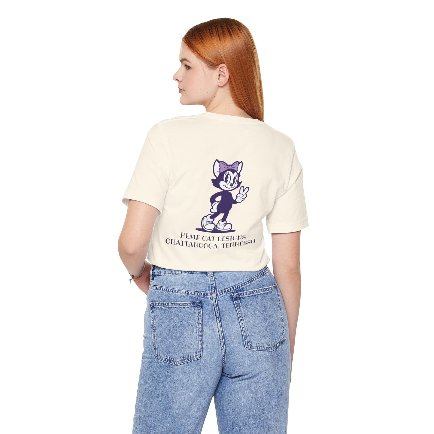 Mrs Hemp Cat Throwin A Peace Sign Tee