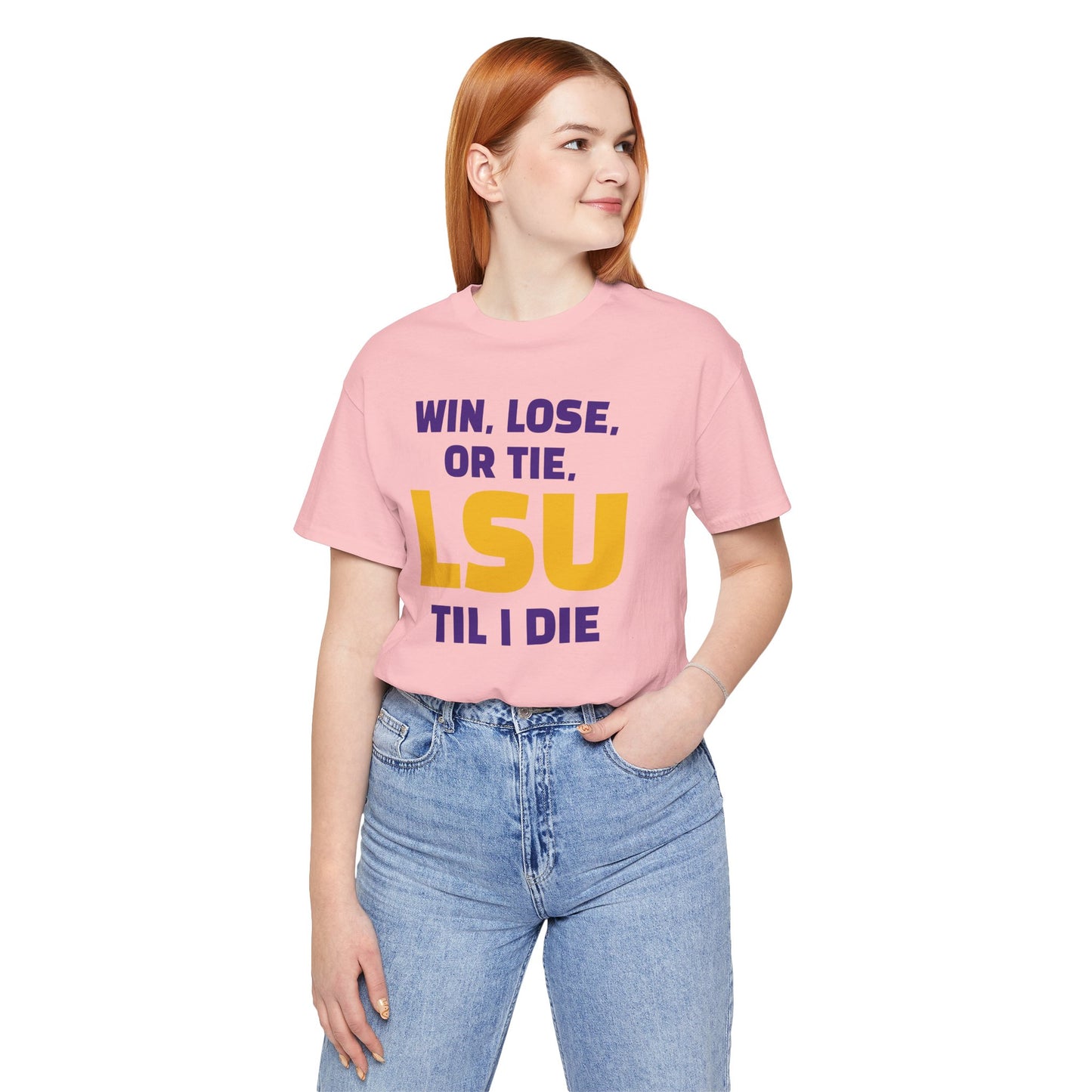 LSU Fan Tee - Win, Lose, or Tie, Unisex Jersey Short Sleeve Shirt for Game Day, College Sports, Tailgate Party, Gift for Fans, LSU Apparel