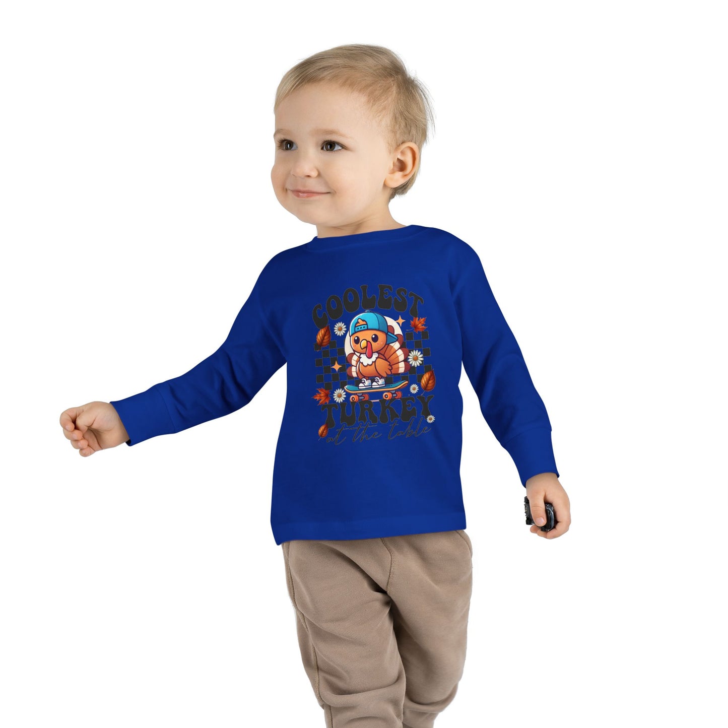 Coolest Turkey At The Table Toddler Long Sleeve Tee